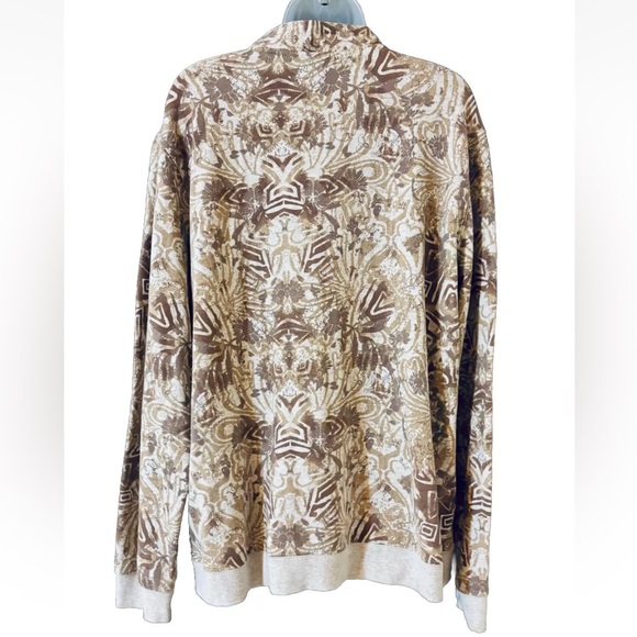 Westbound Womens XL Boho Neutral Print Zip Up Lightweight Jacket Pockets - Picture 3 of 11